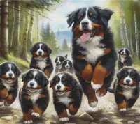 Bernese Mountain Dog Family
