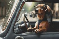 Going For a Ride - Dachshund